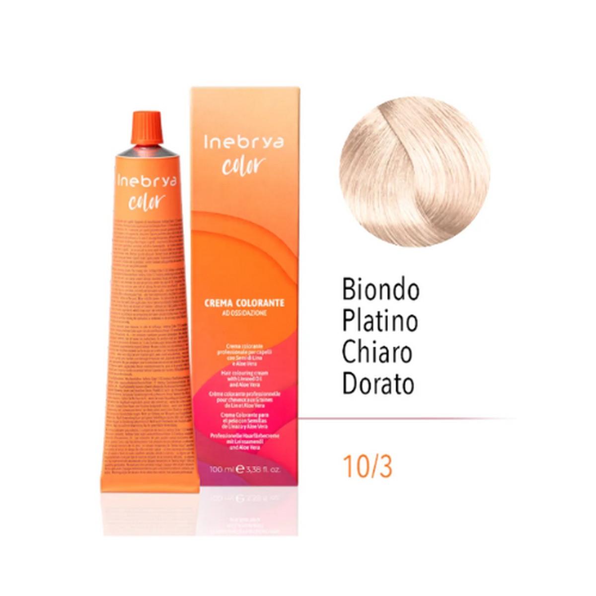 3301foto.jpg INEBRYA COLOR 10/3 - BLONDE PLATINUM LIGHT GOLDEN 100 ML - Image 1