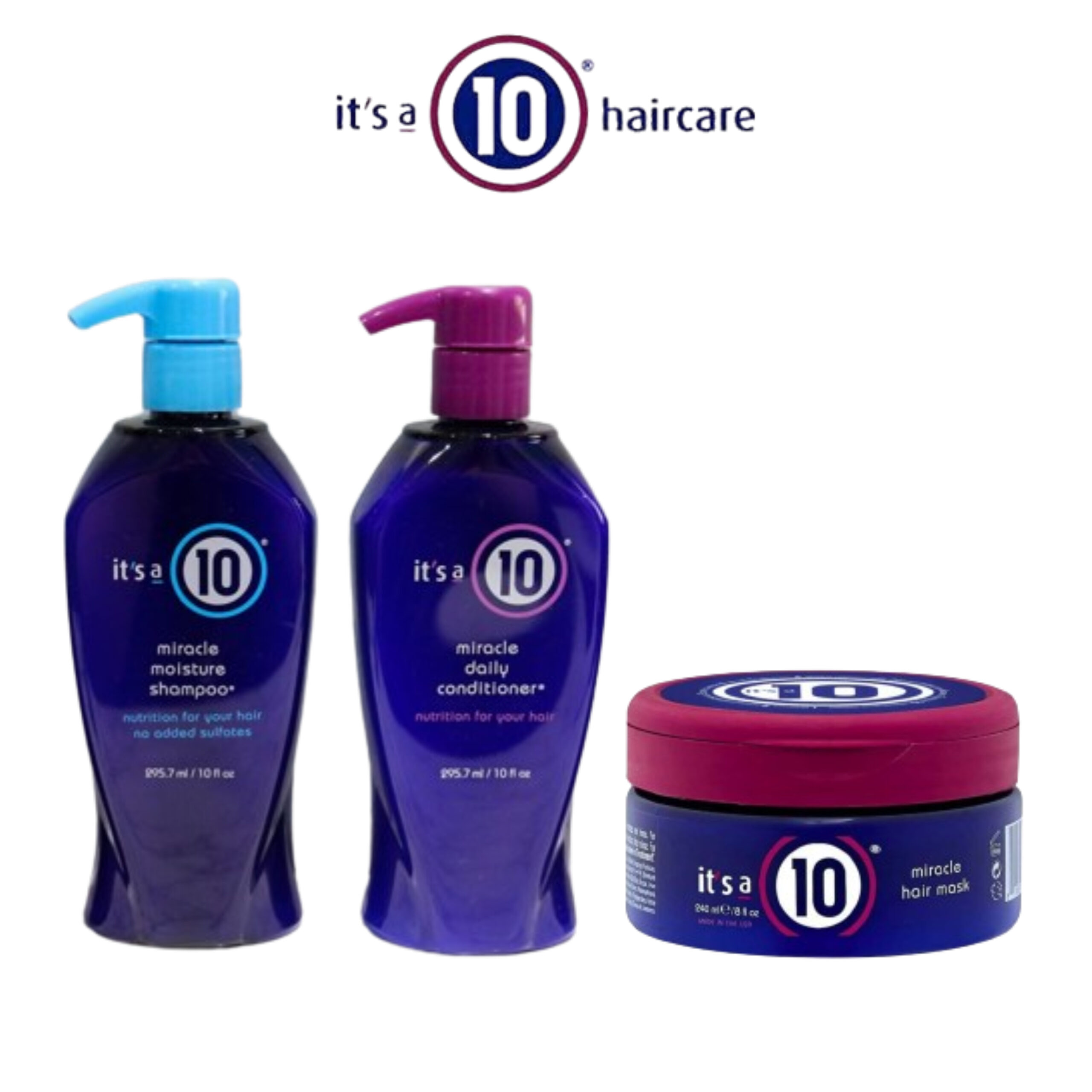 BeFunky-collage-69-scaled-1.jpg IT'S A 10 TRIO СЕТ MIRACLE MOISTURE SHAMPOO 300 ML + MIRACLE DAILY CONDITIONER 300 ML +MIRACLE HAIR MASK 240 ML - Image 1