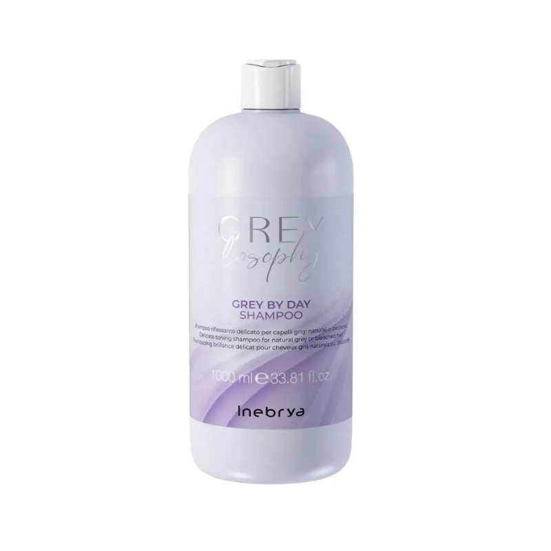 Grey-shampoo-1000ml.jpg INEBRYA GREYLOSOPHY GREY BY DAY SHAMPOO 300ML1000ml - Image 1
