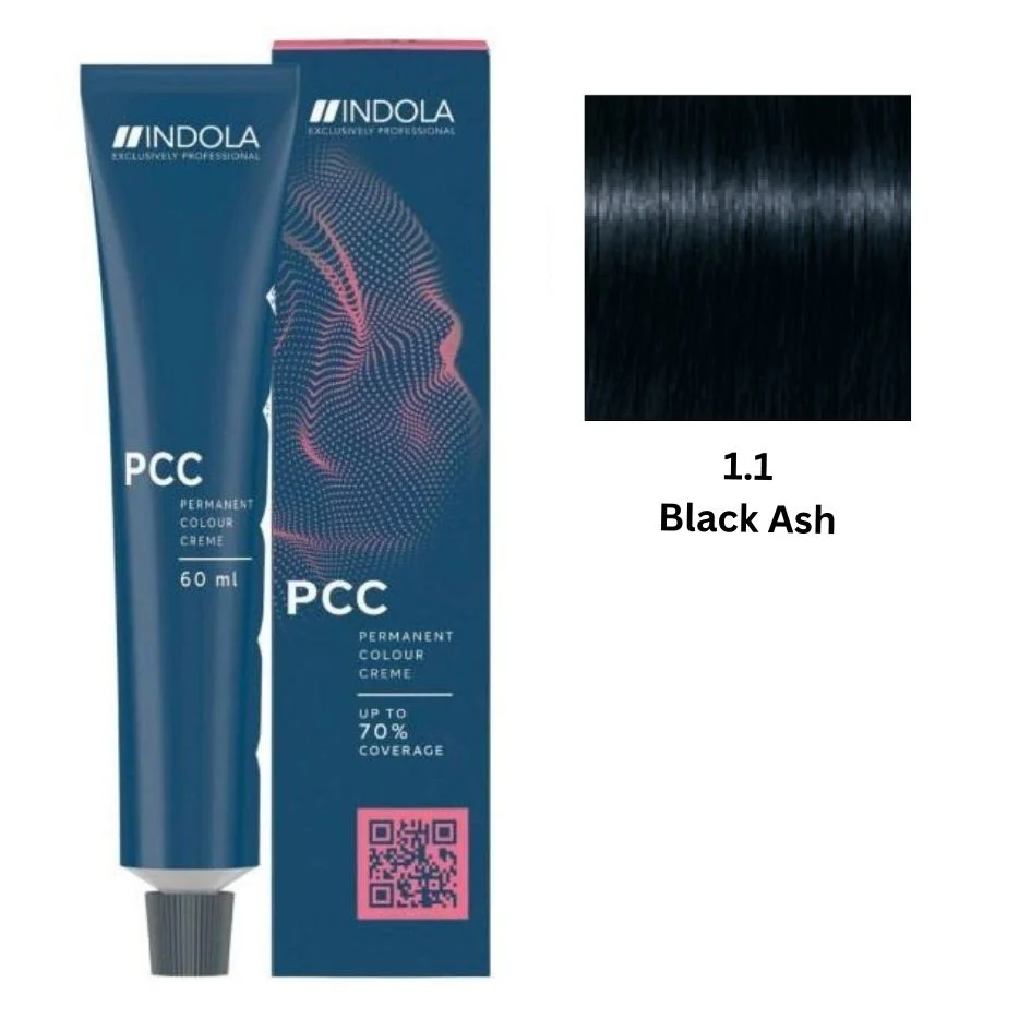 IND1.1.webp INDOLA PCC PERMANENT COLOR 1.1- BLACK ASH 60 ML - Image 1