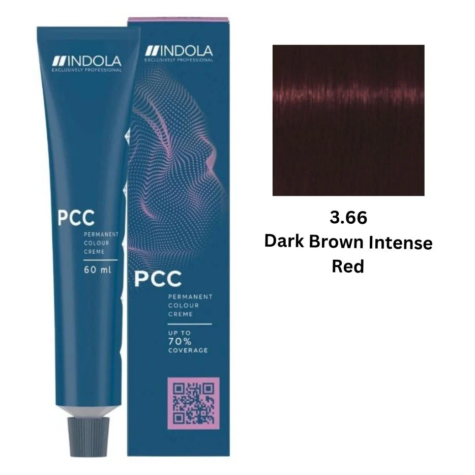 IND3.66.webp INDOLA PCC PERMANENT COLOR 3.66 - DARK BROWN INTENSE RED 60 ML - Image 1