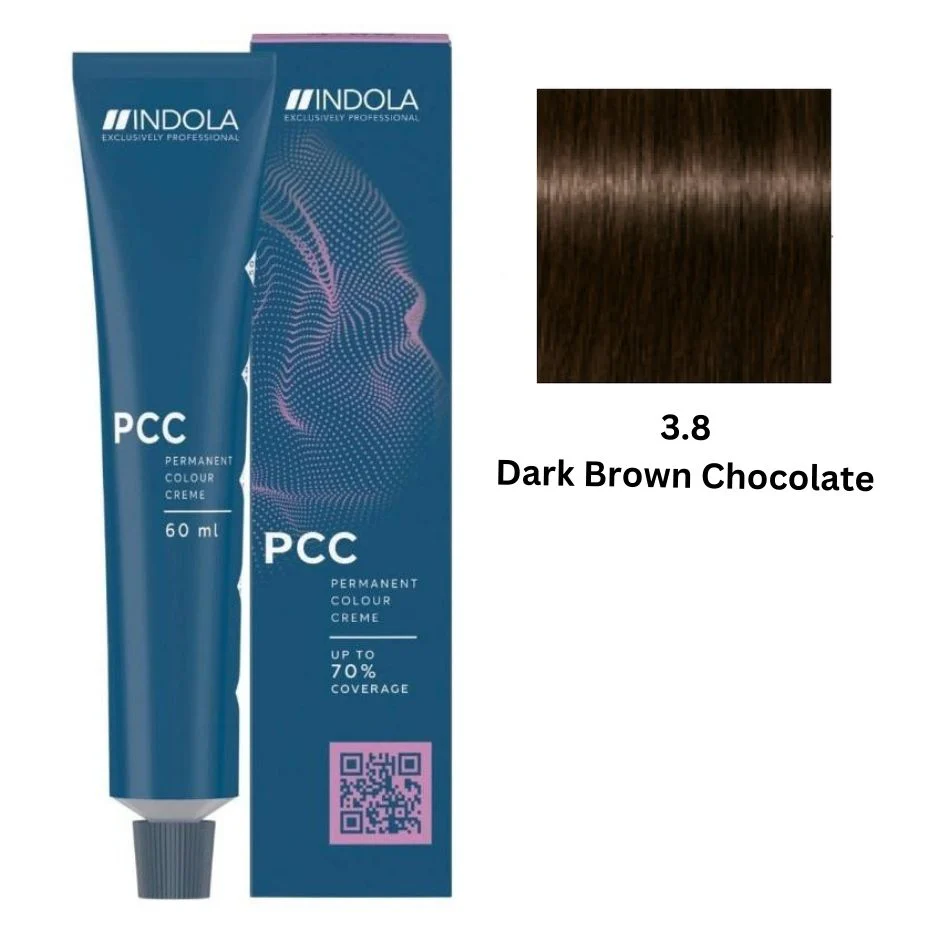 IND3.8.webp INDOLA PCC PERMANENT COLOR 3.8 - DARK BROWN CHOCOLATE 60 ML - Image 1