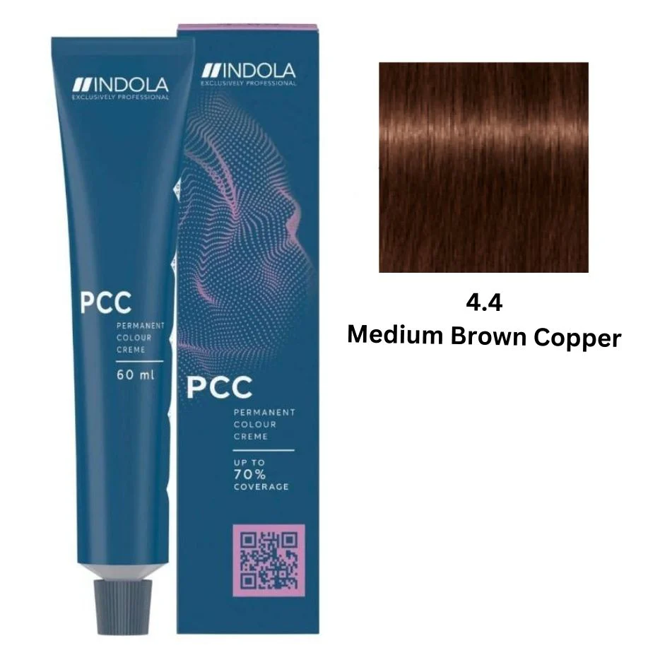 IND4.4.webp INDOLA PCC PERMANENT COLOR 4.4 - MEDIUM BROWN COPPER 60 ML - Image 1