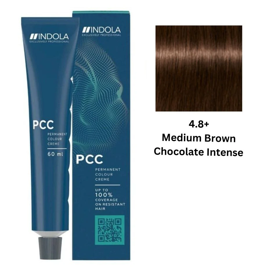 IND4.8.webp INDOLA PCC PERMANENT COLOR 4.8+ - MEDIUM BROWN CHOCOLATE INTENSE 60 ML - Image 1