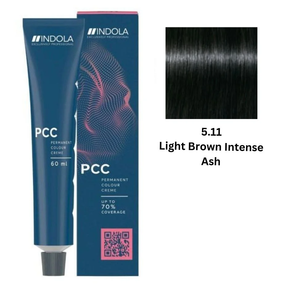 IND5.11.webp INDOLA PCC PERMANENT COLOR 5.11 - LIGHT BROWN INTENSE ASH 60 ML - Image 1