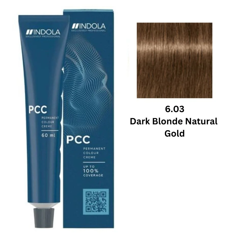 IND6.03.webp INDOLA PCC PERMANENT COLOR 6.03 - DARK BLONDE NATURAL GOLD 60 ML - Image 1