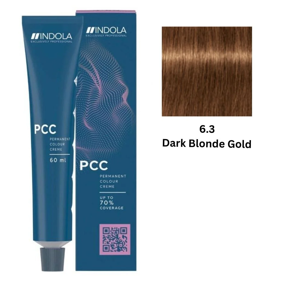 IND6.3.webp INDOLA PCC PERMANENT COLOR 6.3 - DARK BLONDE GOLD 60 ML - Image 1