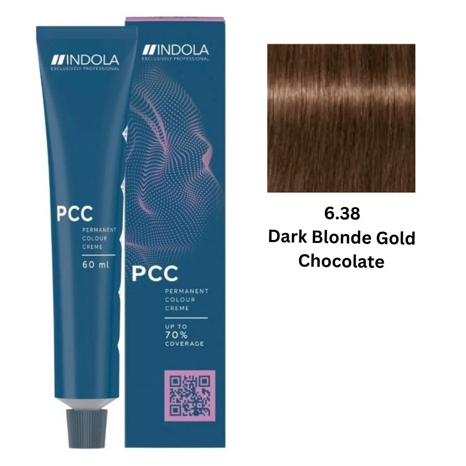 IND6.38_5b32c7bb-efea-421f-91f5-1503f845a4f0.webp INDOLA PCC PERMANENT COLOR 6.38 - DARK BLONDE GOLD CHOCOLATE 60 ML - Image 1