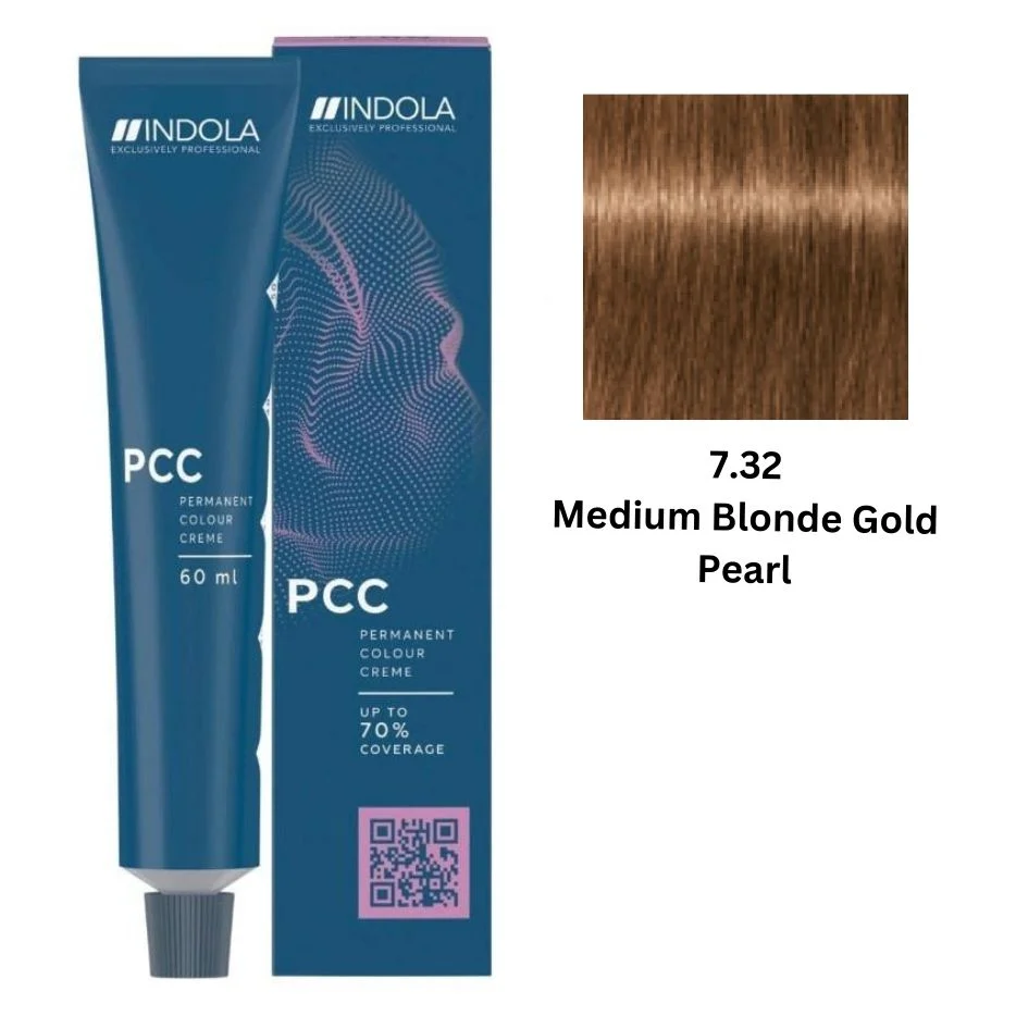 IND7.32.webp INDOLA PCC PERMANENT COLOR 7.32 - MEDIUM GOLD PEARL BLONDE 60 ML - Image 1
