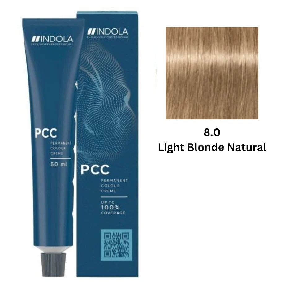 IND8.0.webp INDOLA PCC PERMANENT COLOR 8.0 - LIGHT BLONDE NATURAL 60 ML - Image 1