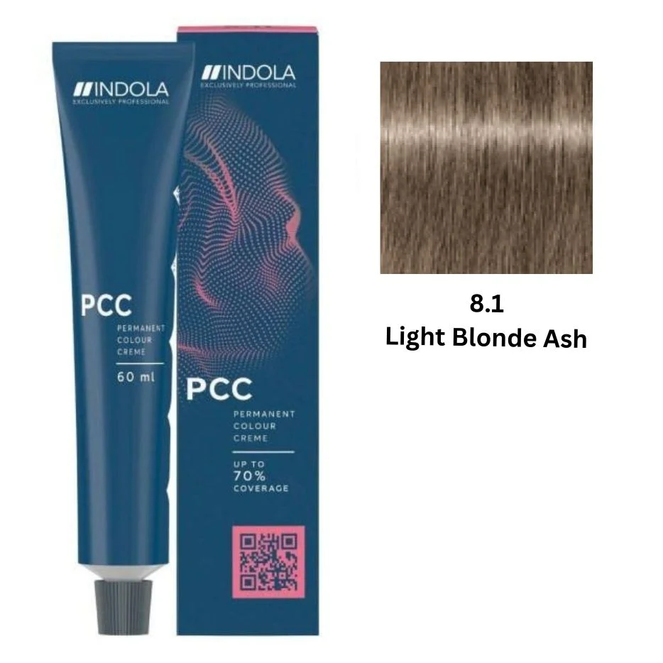 IND8.1.webp INDOLA PCC PERMANENT COLOR 8.1 - LIGHT BLONDE ASH 60 ML - Image 1