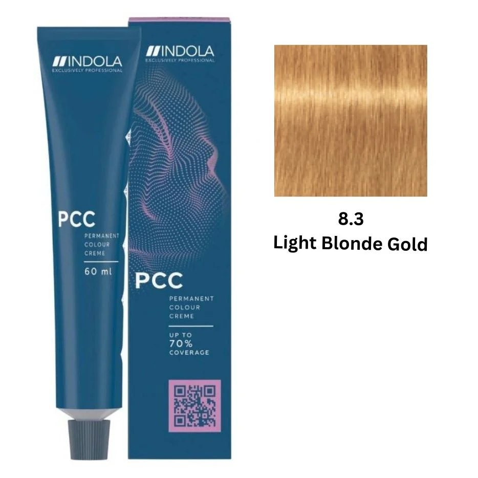 IND8.3.webp INDOLA PCC PERMANENT COLOR 8.3 - LIGHT BLONDE GOLD 60 ML - Image 1