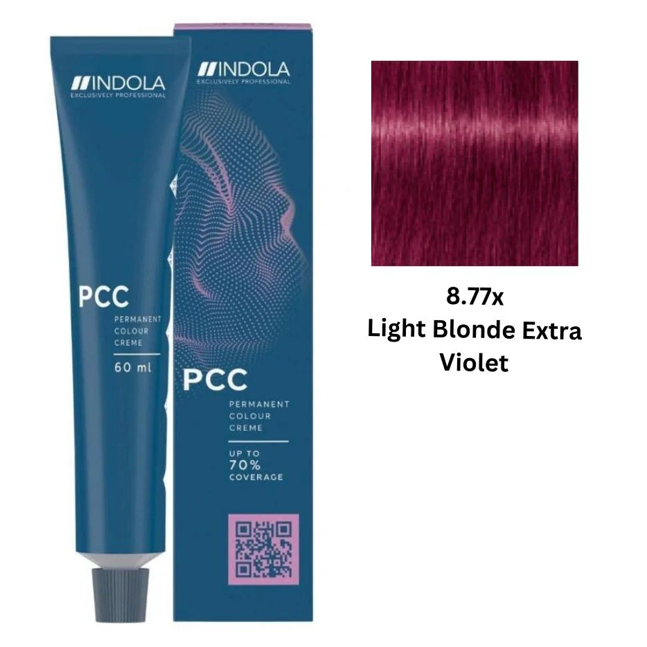 IND8.77x.webp INDOLA PCC PERMANENT COLOR 8.77x - LIGHT BLONDE EXTRA VIOLET 60 ML - Image 1
