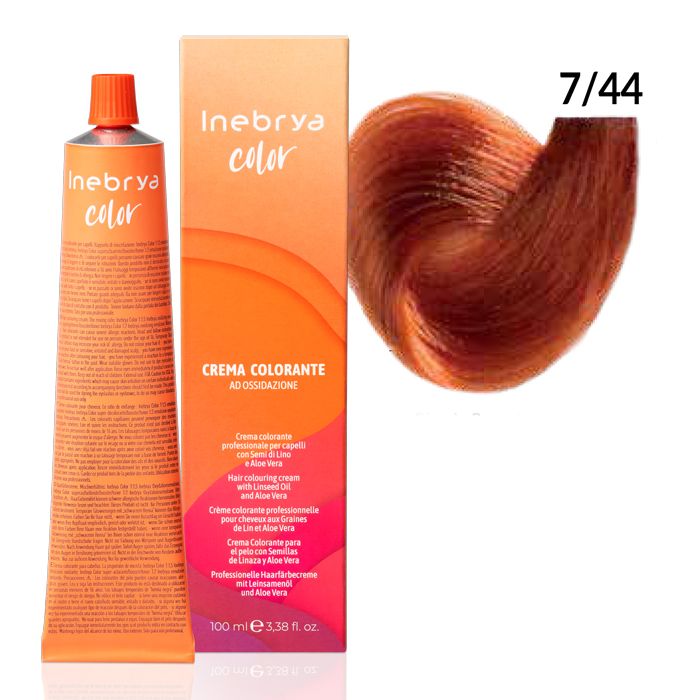 Inebrya-7-44-Professional-Permanent-Color-100-mL.jpg INEBRYA COLOR 7/44 - BLONDE INTENSE COPPER 100 ML - Image 1