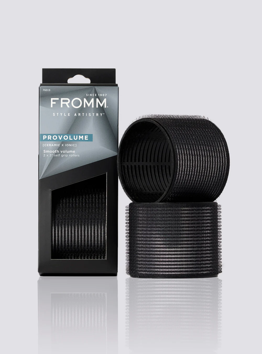 fromm-pro-F6019-pro-volume-rollers-reflection_1000x1500.webp FROMM PRO PRO VOLUME CERAMIC HAIR ROLLERS PACK 2 X 77mm - Image 1
