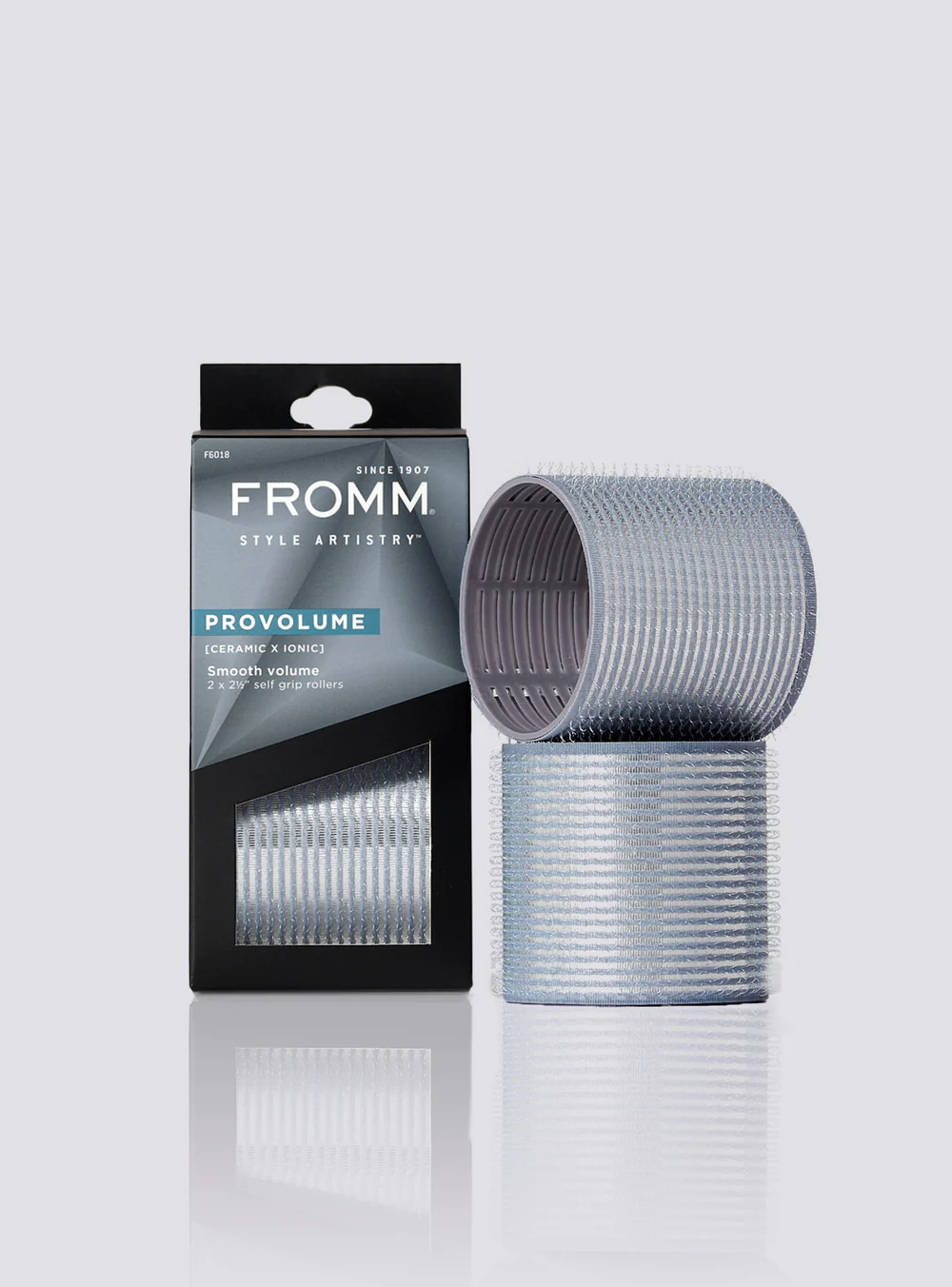 fromm-pro-volume-rollers-F6018-reflection_1000x1500.webp FROMM PRO PRO VOLUME CERAMIC HAIR ROLLERS PACK 2 X 64mm - Image 1