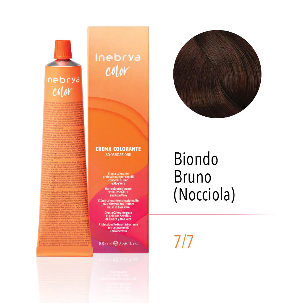 inebrya-7.7.webp INEBRYA COLOR 7/7 - BLONDE BROWN (HAZELNUT ) 100 ML - Image 1
