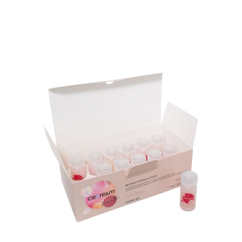 keratin-ampuli-1.png INEBRYA ICE CREAM KERATIN RESTRUCTURING LOTION (12x11ml) - Image 1